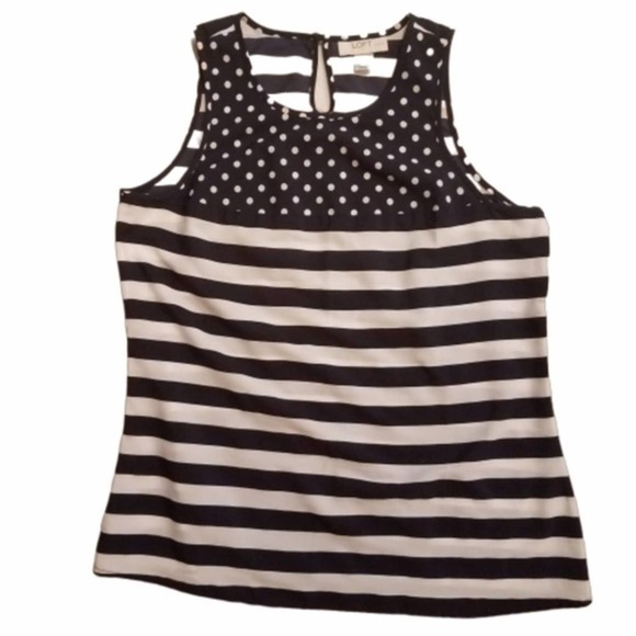 LOFT Petites Blue and White Tank Top XS - Picture 1 of 3